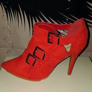 Mini Platform Red Buckle Bootie